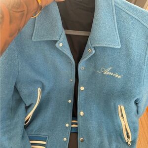 AMIRI Sky Blue Varsity Jacket